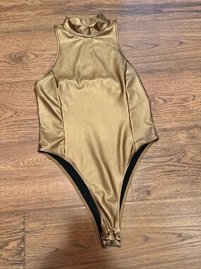 Festival Rave High Neck Gold Bodysuit